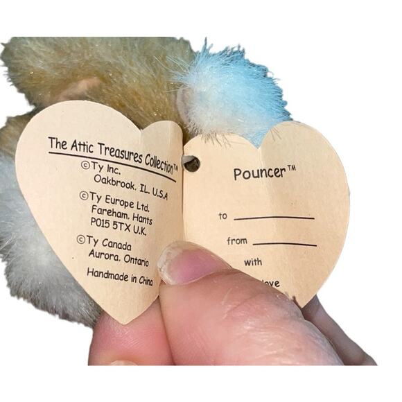 Ty Attic Treasures Pouncer Kitty Cat Plush 8" Stuffed Animal Nursery Toy Gift - Picture 8 of 9